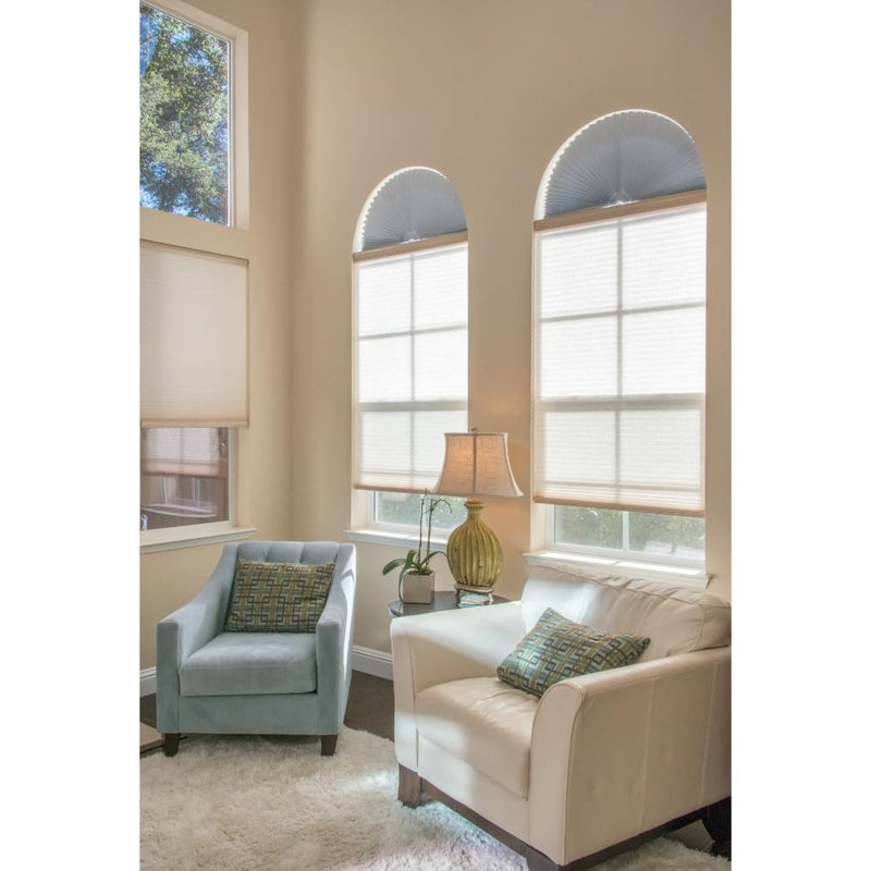 Redi Shade No Tools Original Arch Light Blocking Pleated Fabric Shade White, 72" W x 36" H - Image 3